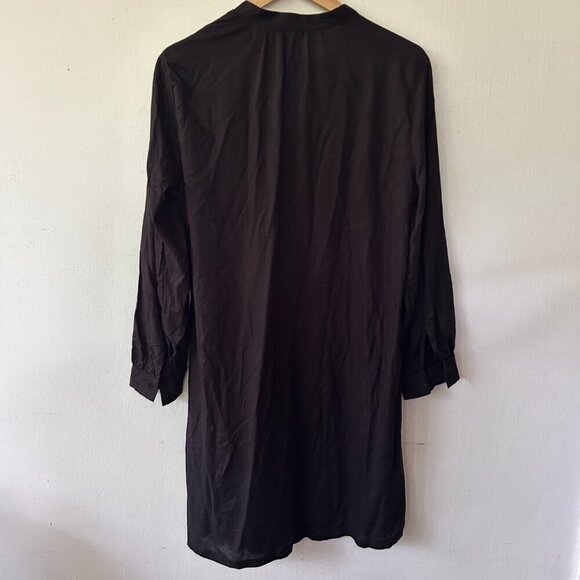 H&M Shift Dress Womens Small Black Long Sleeved Oversized LBD - Picture 5 of 5